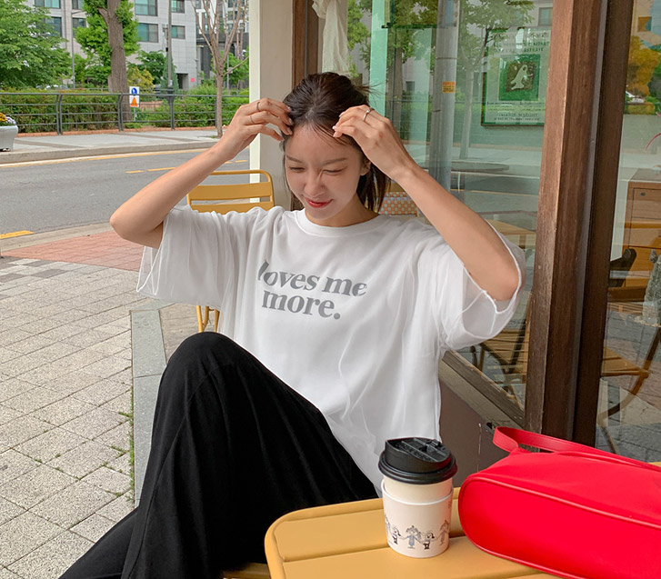 LOVE ME See-through look Mash layered Short Sleeves T-shirt