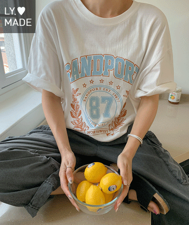 Sandford Crack Print Overfit Short Sleeves T-shirt