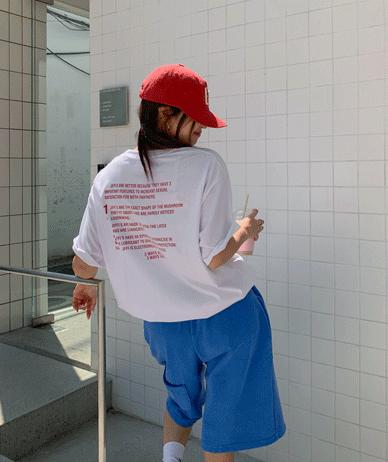[Unisex] Barrel Lettering Print Short-sleeve T-shirt