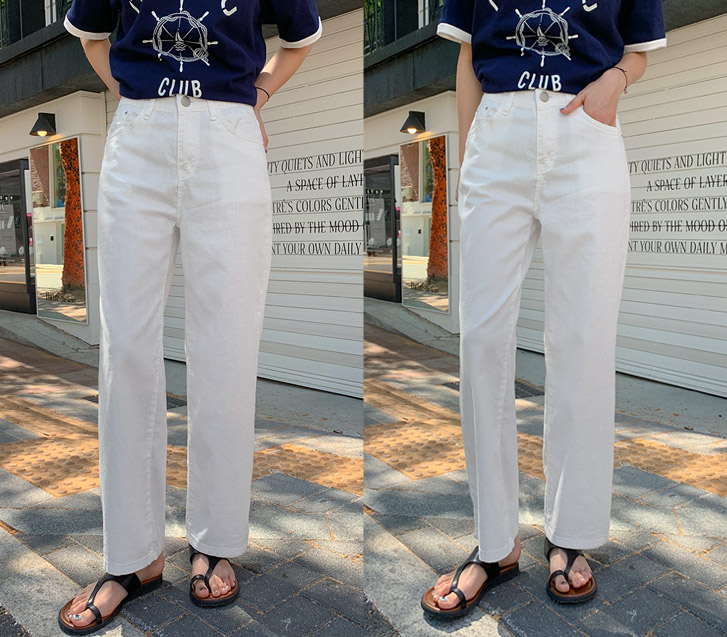 Shelling Banding Straight Wide Pants