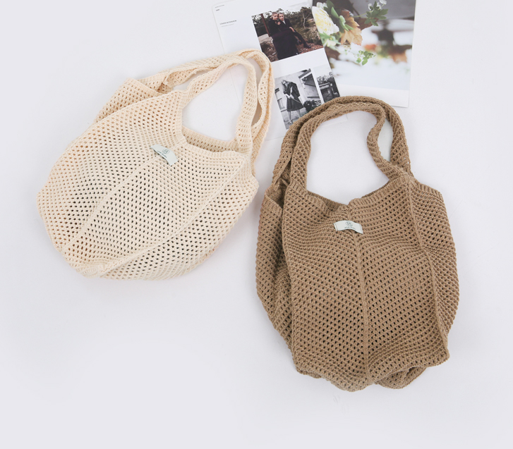 Rattan Knit Shoulder Bag