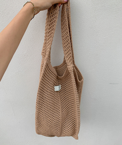 Rattan Knit Shoulder Bag