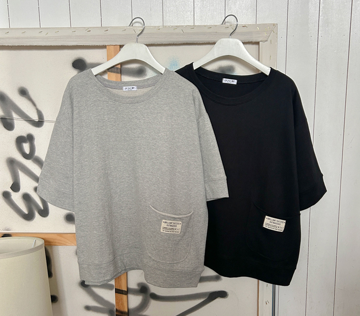 Brilliant Labels Pocket Short-sleeve Sweatshirt