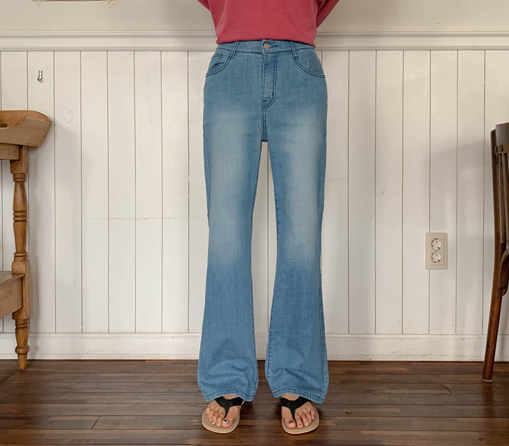 Wako Denim Banding Straight Semi-Wide Pants