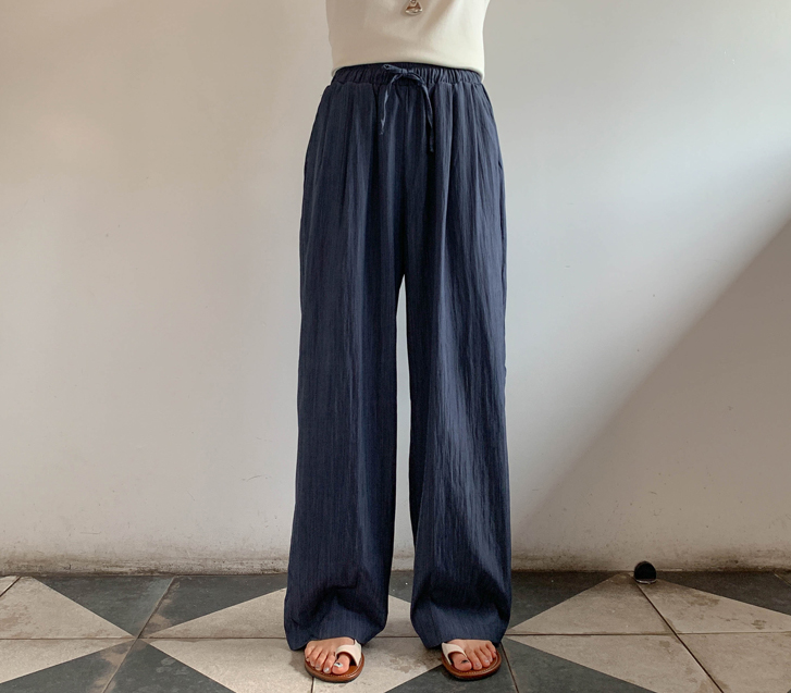 Rain Nylon Banding Wide Pants