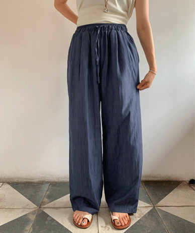 Rain Nylon Banding Wide Pants