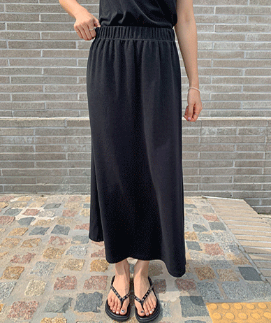 Andu Corrugated back slit Banding Rong skirt