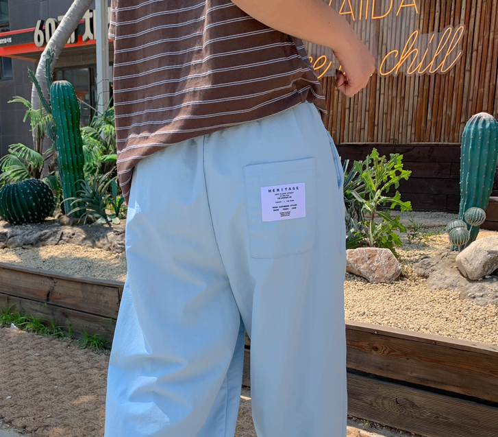 Heritage Nylon Pintuck String Two-Way Wide Pants