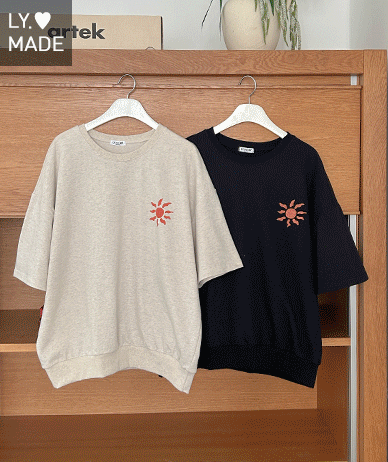 Sun printing Short-sleeve Sweatshirt