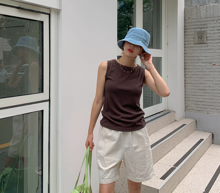 Mironi Corrugated Sleeveless shirts