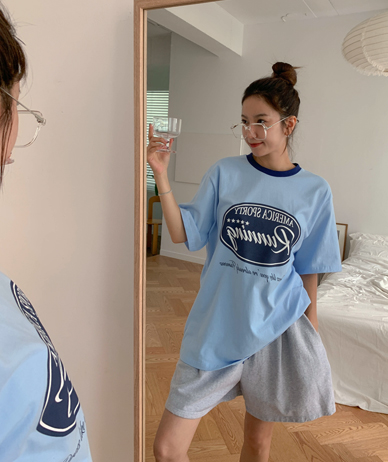 Aiko Printed Short-sleeve Long T-shirts