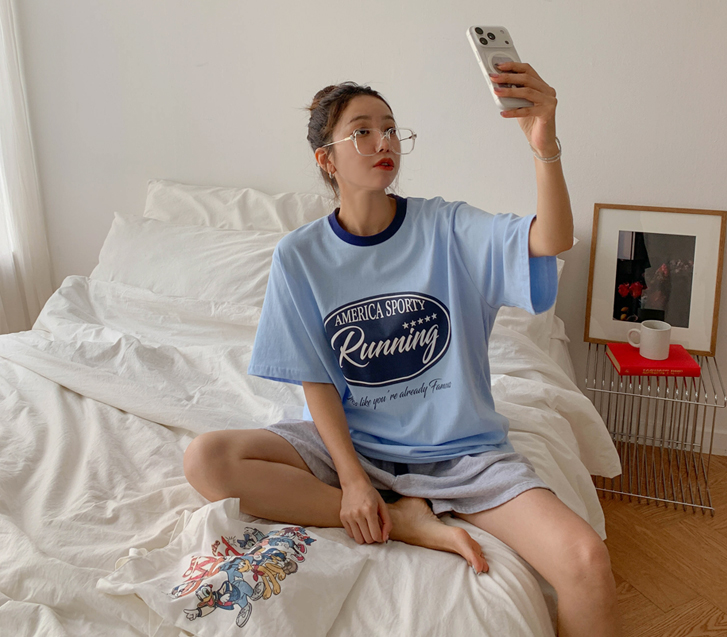 Aiko Printed Short-sleeve Long T-shirts