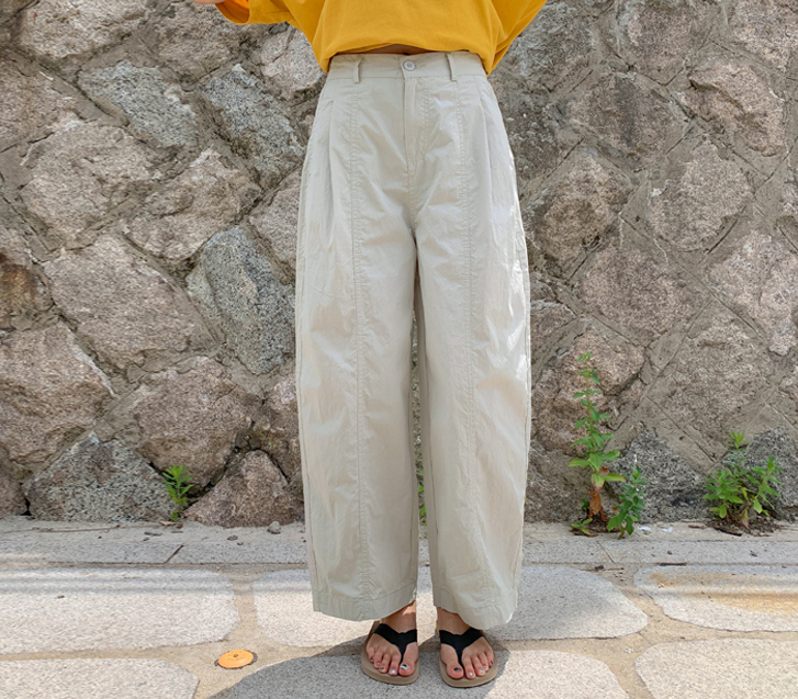 Modern Cut Banding Wide Baggy Pants