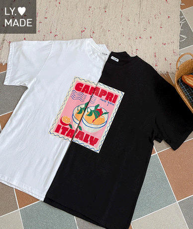 Capri Italian Fruit Print Short Sleeves T-shirt