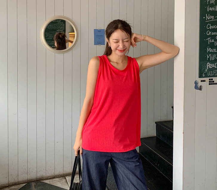 Pincoat Corrugated Sleeveless shirts