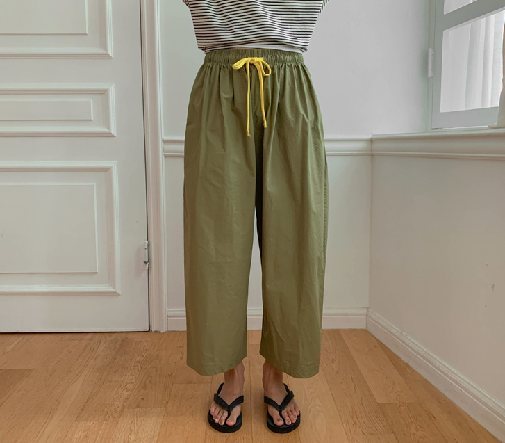 Boat Color String Banding Baggy Pants