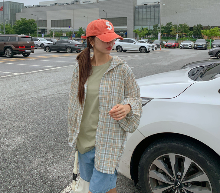 Falling Check Hood Shirt