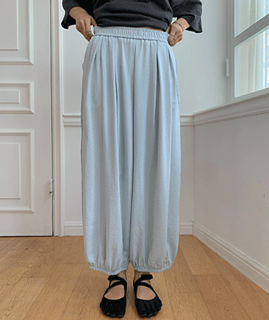 Harem Shirred 9/10 Length Banding Jogger Pants