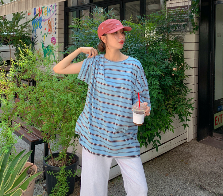 [Unisex] Toms Striped Short-sleeve Long T-shirts
