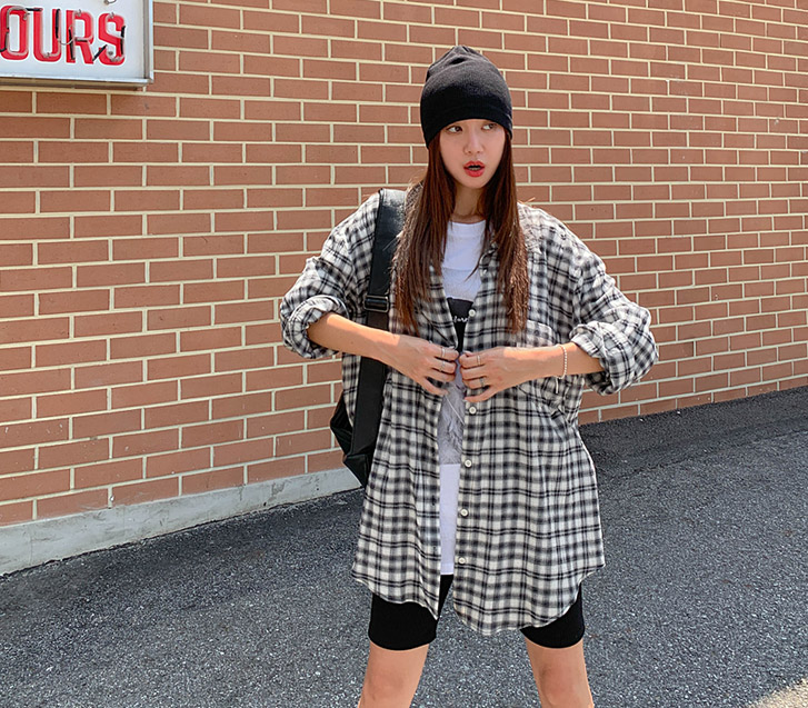 Country Check overfit Long-sleeve Long Shirt Shirt