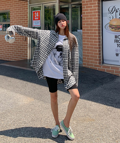 Country Check overfit Long-sleeve Long Shirt Shirt