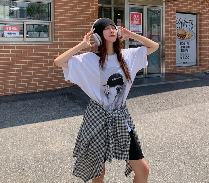 Retriever print short-sleeve long t-shirts
