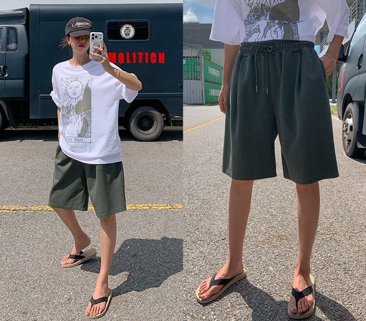 [Unisex] Ford Pintuck Bermuda Pigment Banding Shorts