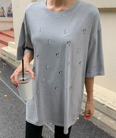 Dalmatian printing pigment short-sleeve long t-shirts