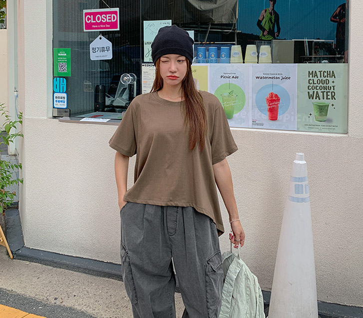 Horit unbalance Short-sleeve Long t shirts