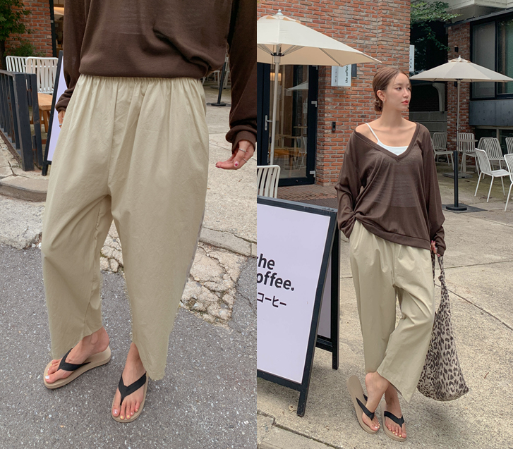 Sumi Balloon Banding Knee-length Baggy Pants