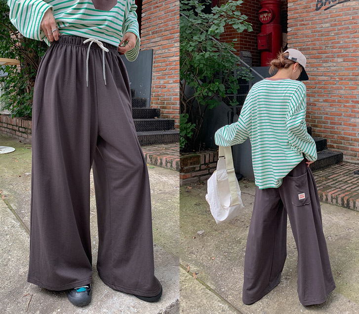Labels Pocket Banding Training Wide Pants