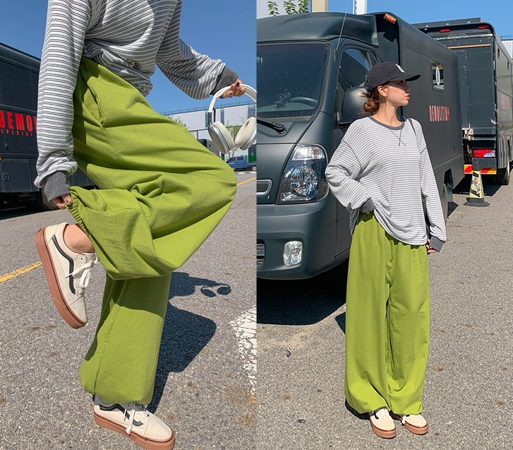 Queen Harem French Terry Banding Jogger Training Pants