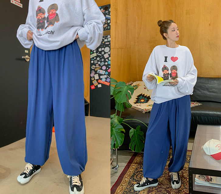 [Unisex] Cozy Soft Peach Harem Jogger Pants (Short/Long Version)