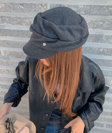 Wool Rivet Wrinkles Cap