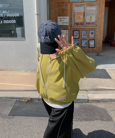 [Unisex] Edition Patch Nylon Windbreak Hoodies Zip Up