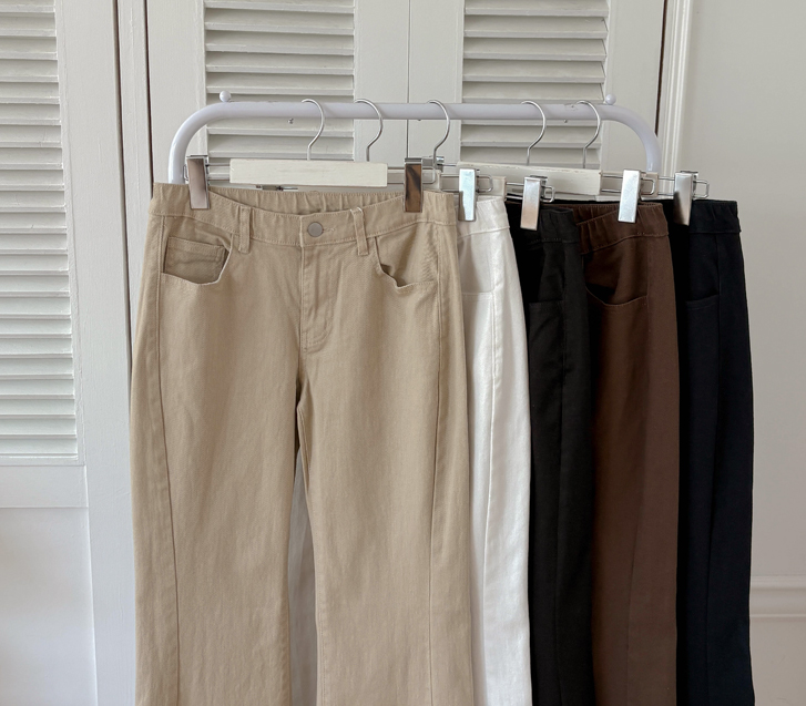 Mott Diagonal Cut Banding Bootcut Pants (Short/Basic/Long)