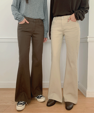 Mott Diagonal Cut Banding Bootcut Pants (Short/Basic/Long)