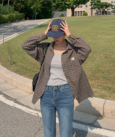 mocca Labels Check Shirt Shirt