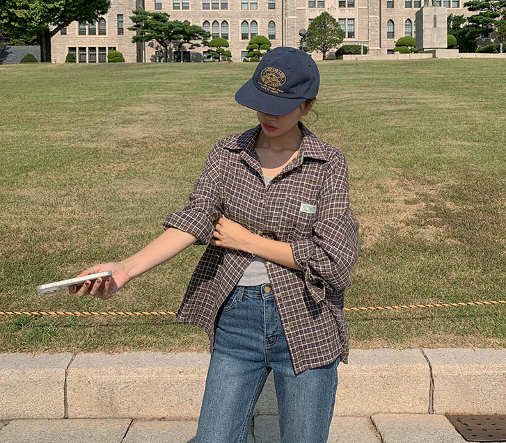 mocca Labels Check Shirt Shirt