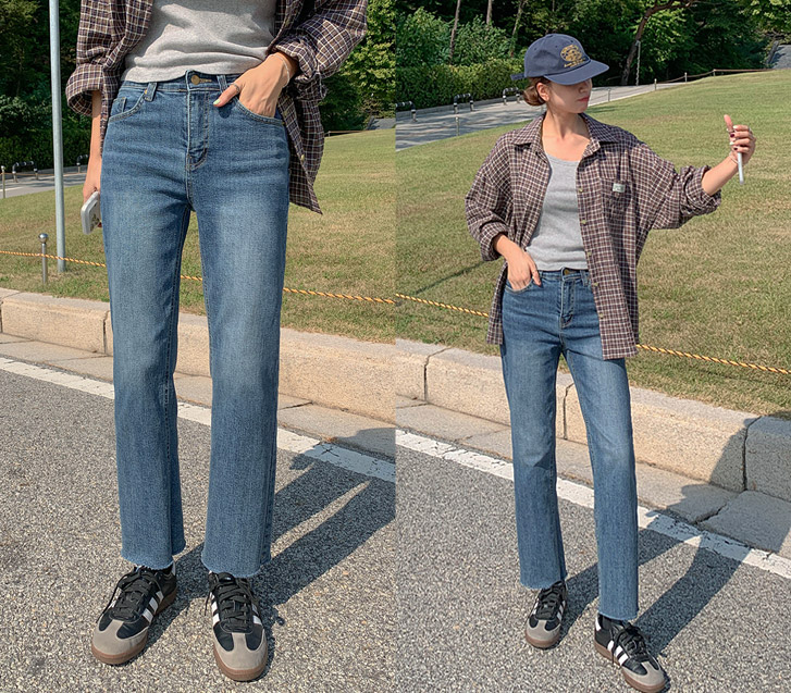 Cannes Hidden Elastic Denim Straight Pants