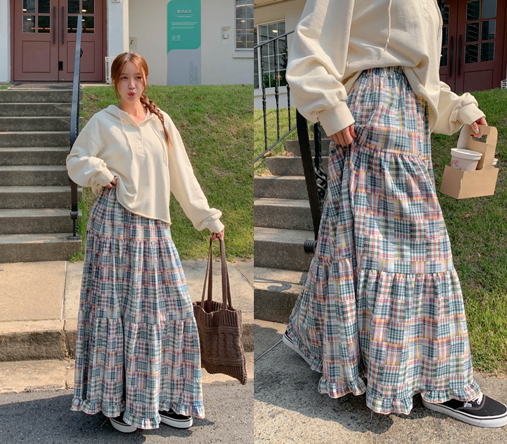 Ino Freel Check Banding Rong skirt
