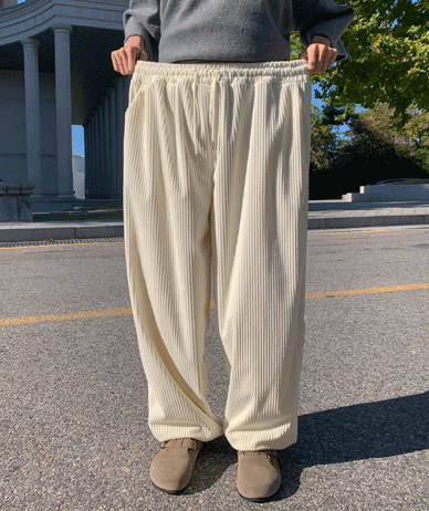 Tenni corduroy banding jogger pants
